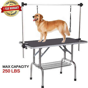 Mesa de peluquería canina DB de metal resistente con brazo ajustable y bandeja de malla para el cuidado de animales - Product Image 3