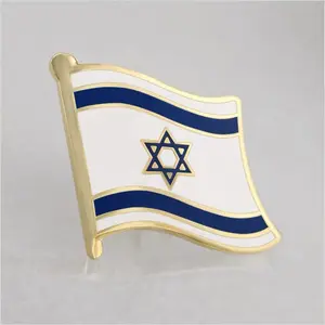 Factory Hot Sale Custom Israel Brooch Scarf Gifts Enamel Badge Country Flag Israel Lapel Pin Hard Enamel Pin