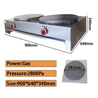 XEOLEO Crêpière Commerciale Carburant Gaz Crêpe Faisant La Machine Crêpière En Fonte Double Four Double Thermostat