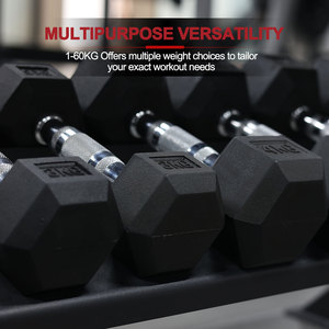 Smartfit HEX quả tạ cao su tráng tay Trọng lượng 1-60kgs,5-125lbs biểu tượng tùy chỉnh gang quả tạ Bộ - Product Image 3