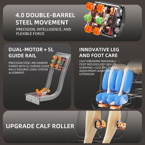 LEERCON Chaise de massage 8D de luxe avec musique Bluetooth pour bureau à domicile Chaise de massage Shiatsu commerciale - Product Image 3