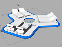 Plateforme de pêche flottante gonflable avec échelle et canapé pour les sports nautiques de loisirs, les fêtes, les carnavals et la location commerciale