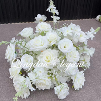 EG-WD193 Fleur Artificielle Rose en Soie pour Décoration de Fiançailles, Meilleures Ventes, Boule de Fleurs Blanches de 50 cm pour Centres de Table de Mariage