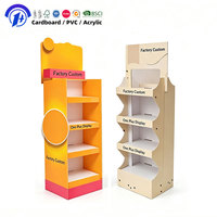 Étagère de présentation pliable et portable en carton écologique avec étagères amovibles, taille personnalisable et montage facile pour la vente au détail