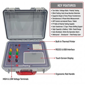 HZTTR80AP Automatic Three Phase TTR Measuring <b>Instrument</b> for Substation Power Transformer Turns Ratio Tester With Battery - Product Image 2