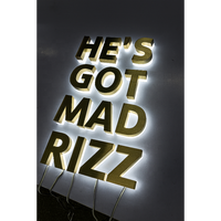 Letrero para Tienda, Letrero Acrílico Cortado con Láser, Letrero Dorado con Número de Casa, Letreros Interiores, Letras Iluminadas LED, Fabricantes, Personalizado