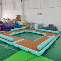 Plateforme flottante gonflable carrée Drop Stitch pour fêtes, île de loisirs estivale, idéale pour les vacances