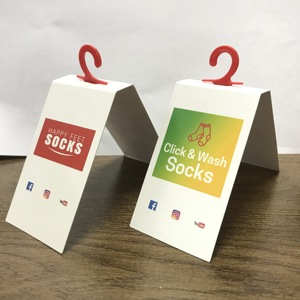 Custom Design Folded Paper hang Tag Sock Tag with Hangercustom Sock Packaging Card Sock Wrap Label Cardboard Tag - Product Image 4