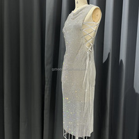 Derniers modèles de robes de soirée Robe en cristal avec strass pour femmes