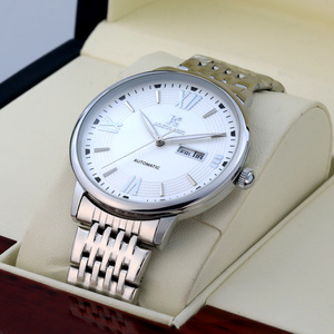 Nuevo Diseño de Reloj Mecánico de Lujo para Hombre, con Doble Calendario, Esfera Grande de 41 mm, Acero Inoxidable, Correa de Cuero Genuino, Resistente al Agua y Automático - Product Image 5