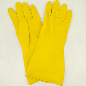 قفازات أمان صفراء ممتدة مقاومة للحرارة مرنة ذات ملمس ناعم من المطاط الطبيعي اللاتكس قابلة للتخصيص للتنظيف المنزلي - Product Image 6