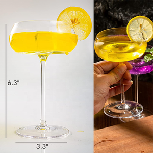 8 oz Unique Crystal Round Martini Coupe Gafas Art Deco Copas de cóctel de lujo para fiestas de <span class=keywords><strong>Pisco</strong></span> <span class=keywords><strong>Sour</strong></span> - Product Image 3