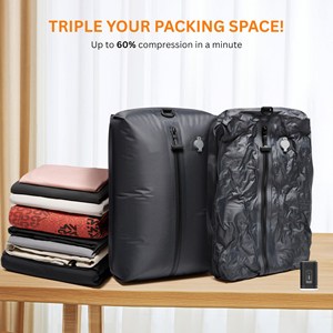 Bolsas de Vacío Eléctricas Portátiles Reutilizables IP67, Cubos de Compresión para Ropa, Kit Organizador de Maletas de Viaje con Bomba - Product Image 3