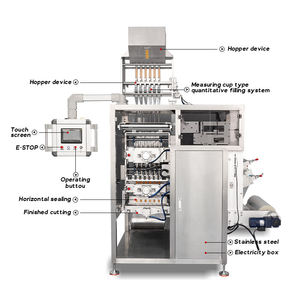 Automatic <b>Plastic</b> Pouch 4 Sides Bag Packaging Machine Snacks Candy peanuts Nuts Grains Rice Seeds Beans Granules Packing Machine - Product Image 3