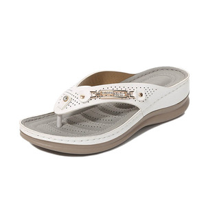 Chanclas de tacón con pendiente hueca informal ligera para mujer, tamaño grande, hebilla de Metal con diamantes de agua, <span class=keywords><strong>dedo</strong></span>, verano, Otoño, al aire libre - Product Image 2