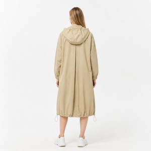 Abrigo Largo con Capucha para <span class=keywords><strong>Mujer</strong></span>, Largo hasta la Rodilla, Dos Bolsillos Grandes, Dobladillo, Cierre Completo con Cremallera, Ropa de Abrigo Informal para Viajar al Trabajo - Product Image 2