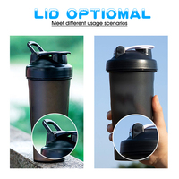 Bouteille shaker à protéines en plastique de 600 ml avec boule métallique, prix d'usine en gros, directement du fabricant, bouteille d'eau de sport personnalisée