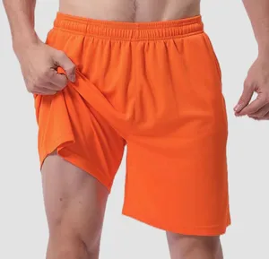定制篮球短裤朴素设计双层训练夏季内缝男士网眼短裤