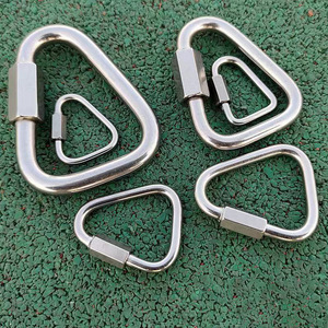 Mousqueton en acier inoxydable Meilong, forme triangulaire, tailles 3, 4, 5, 6, 8, 10, avec verrou de sécurité pour l'escalade et l'usage extérieur - Product Image 2