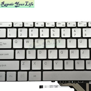 Teclado Retroiluminado Plateado para Portátil en Inglés Estadounidense para <span class=keywords><strong>BMAX</strong></span> MaxBook <span class=keywords><strong>Y13</strong></span> 13.3 MB30010010 XK-HS205 RT132HS X390G, Nuevo y en Oferta - Product Image 4