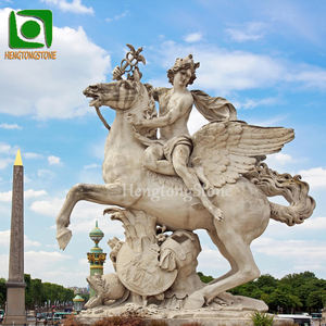 <span class=keywords><strong>Escultura</strong></span> <span class=keywords><strong>de</strong></span> Caballo Marly en Mármol Blanco con Soldado en el Louvre - Product Image 4