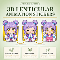 Pegatinas Personalizadas de Dibujos Animados en 3D, Material PET Impermeable con Impresión UV para Autos, Computadoras Portátiles y Refrigeradores