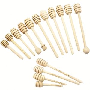 Palitos de miel de madera con logotipo personalizado al por mayor, mini palitos de miel tipo panal para tarros de mermelada - Product Image 1