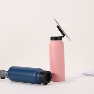 SilverJet 24 Oz Vacuum Insulated Water <b>Bottle</b> With Magnetic Phone Holder Lid For Travel Office Home Use - Product Image 4