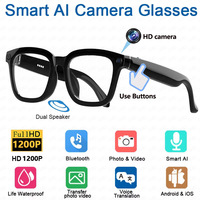 Lunettes Intelligentes avec Caméra HD 800W, Enregistrement Photo et Vidéo, Assistant Vocal IA, Micro Anti-bruit Open-ear, Lunettes de Soleil Intelligentes Wi-Fi