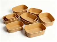 Bols jetables en bagasse naturelle compostables de 8 oz, résistants, pour crème glacée, salade, soupe, collation, dessert, pâtes