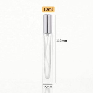 Mini Small Vial Parfum Tester Clear 10ml Round/Square Tube Pump Sprayer Perfume <b>Bottle</b> with Screen Printing <b>Empty</b> Custom Logo - Product Image 6