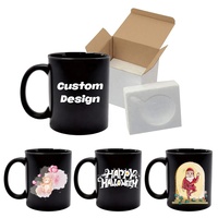Tasses en porcelaine gravées au laser de voyage 11 15 oz, tasses en céramique à sublimation café noir mat avec logo personnalisé