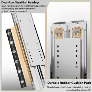 Glissières de tiroir à roulement à billes à double rangée, à extension complète, robustes, 76 mm, personnalisées AOLISHENG - Product Image 2