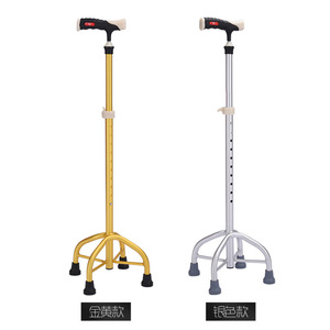 Bâton de marche télescopique à quatre pieds en alliage d'aluminium, antidérapant, léger, pour personnes âgées, aide médicale à une seule main - Product Image 1