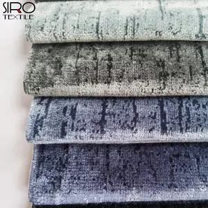 Popular algodão/viscose/poliéster jacquard tecido corte pilha veludo poliéster tecido para capa de almofada