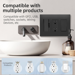 OEM ODM pour 1 groupe 2 sorties 20A blanc sans vis incassable décoratif US 114 PC matériel interrupteur mural <span class=keywords><strong>plaque</strong></span> de couverture de sortie - Product Image 6