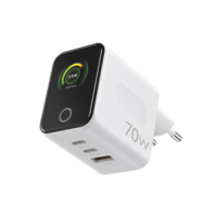 Cargador Inteligente de Escritorio con Pantalla, PD 45w, 1 Puerto Tipo C, Enchufe US/EU, con Visualización de Energía en Tiempo Real para Laptop, Teléfono y Tablet