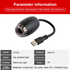 Romantic LED Starry Sky Night Light USB Powered Plug &amp; Play Saturn <strong>Galaxy</strong> Projector <strong>Lamp</strong> for Car Roof Party Room Ceiling Decor - Product Image 4