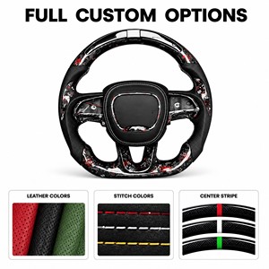 Volante a 3 Razze in Vera Fibra di Carbonio per Dodge Challenger Charger SRT Hellcat RAM 1500 Durango Viper Stile <span class=keywords><strong>M</strong></span> Sport <span class=keywords><strong>Racing</strong></span> - Product Image 5
