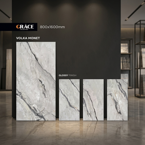 Volka Monet 800x1600mm <b>Matt</b> Porcelain <b>Floor</b> And Wall Tiles Grey Stone Design 80x160cm - Product Image 1
