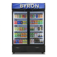 Réfrigérateur commercial pour boissons, vitrine à porte simple, réfrigérateur vertical en verre, éclairage LED, contrôle numérique de la température, refroidissement par air