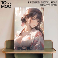 Metallplatten Individuelle Vintage-Poster Anime Pin-up Gir Wanddekoration Großhandel Retro Schönheitsprodukte Blechschild für Pub- und Heimdekoration