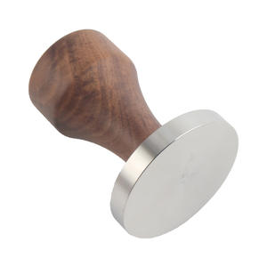 Tamper à café avec manche en bois véritable de haute qualité et acier inoxydable, plaisir du café complet avec tampon à espresso - Product Image 6