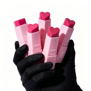 Barra de Rubor en Forma de Corazón de Marca Privada, Tinte Labial y para Mejillas, Logotipo Personalizado, Maquillaje en Crema de Larga Duración a Prueba de Agua - Product Image 1