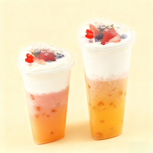 Vaso de Boba en Forma de Corazón de 16 oz y 22 oz, Vaso Desechable de Plástico PP de Inyección para Té de Burbujas, Jugo y Té con Leche - Product Image 4