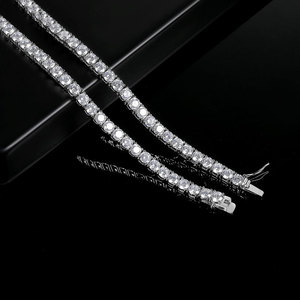 Colliers de tennis classiques en cuivre plaqué or et rhodium de 16 à 24 pouces avec zircon cubique de 2 à 6mm Colliers de chaîne de tennis de 3 à 5mm - Product Image 4