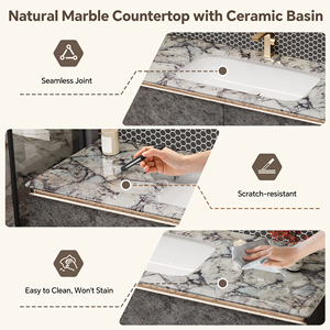 Meuble-lavabo moderne italien <span class=keywords><strong>de</strong></span> luxe léger à évier simple/double, en <span class=keywords><strong>bois</strong></span> massif, <span class=keywords><strong>avec</strong></span> armoire miroir intelligente et vasque en céramique, pour usage hôtelier - Product Image 4