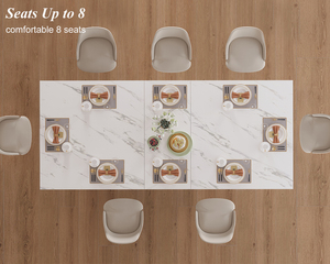 Personalizzato di lusso moderno marmo <span class=keywords><strong>bianco</strong></span> <span class=keywords><strong>tavolo</strong></span> da pranzo in <span class=keywords><strong>legno</strong></span> grande rettangolo sala da pranzo <span class=keywords><strong>tavolo</strong></span> per cucina 4-6 posti - Product Image 5