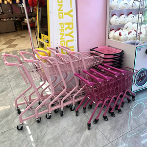 Chariot de courses de supermarché 340L robuste avec roues silencieuses et grand panier en fil métallique, kit pour usage commercial en magasin - Product Image 3