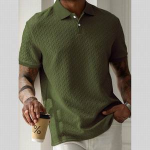 Polo en maille pour homme avec logo personnalisé, à carreaux Walf, manches courtes, texturé, décontracté, pour le golf, col polo, <span class=keywords><strong>t</strong></span>-shirt - Product Image 4
